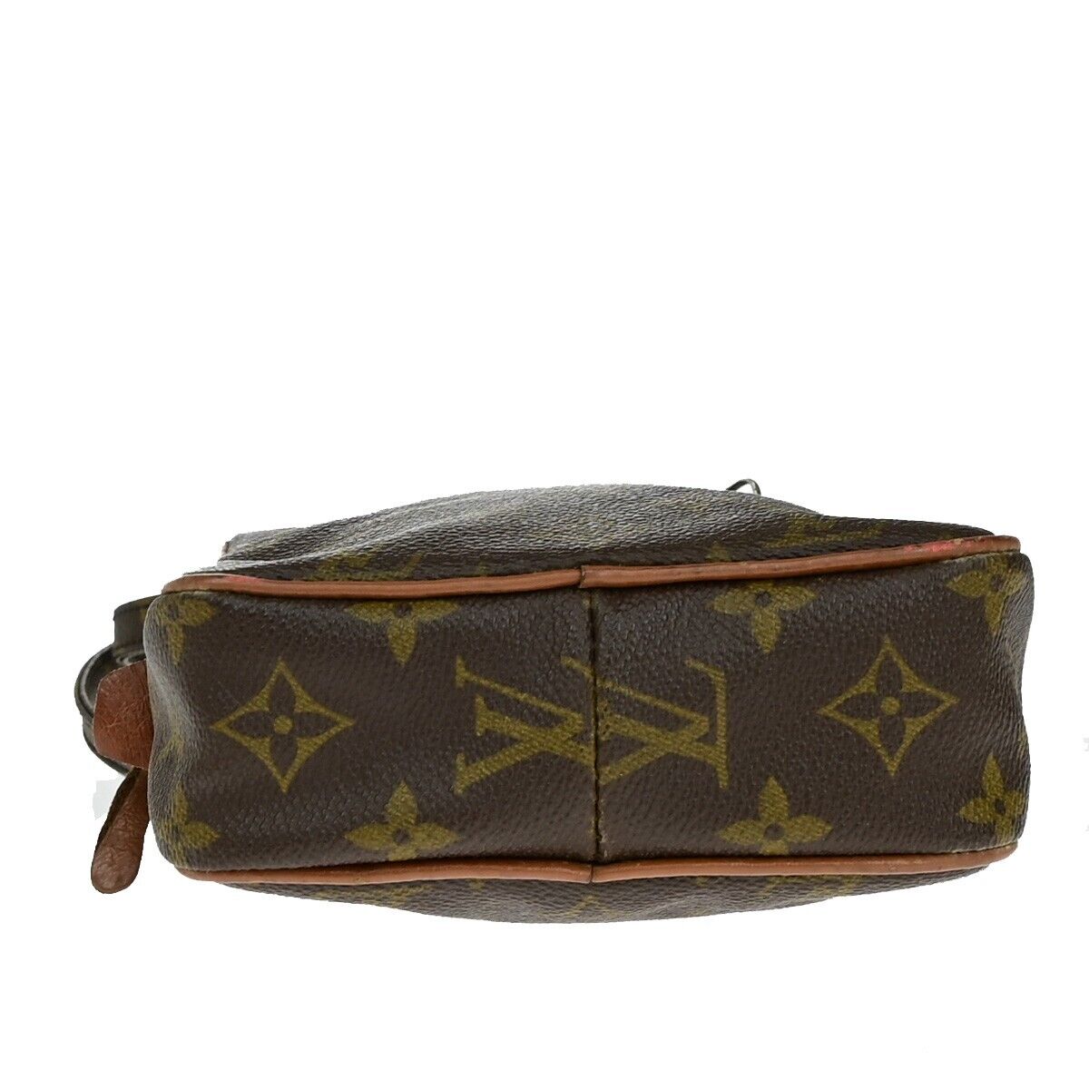LOUIS VUITTON Danube Shoulder Bag Monogram Leather Brown Made In France 04FA584