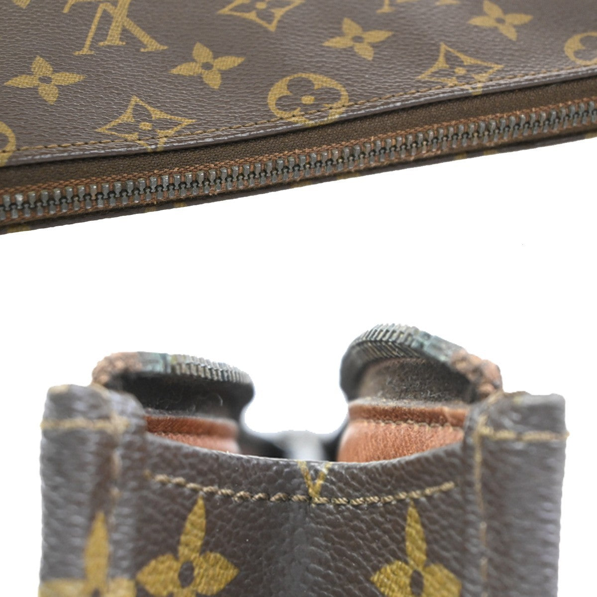 LOUIS VUITTON Poche Documents Clutch Bag Monogram Leather Brown M53456 61CA947
