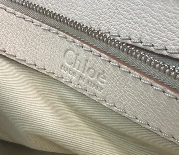 CHLOE Logo Paddington Shoulder Hand Bag Leather Padlock Ivory GHW Italy 25RQ005