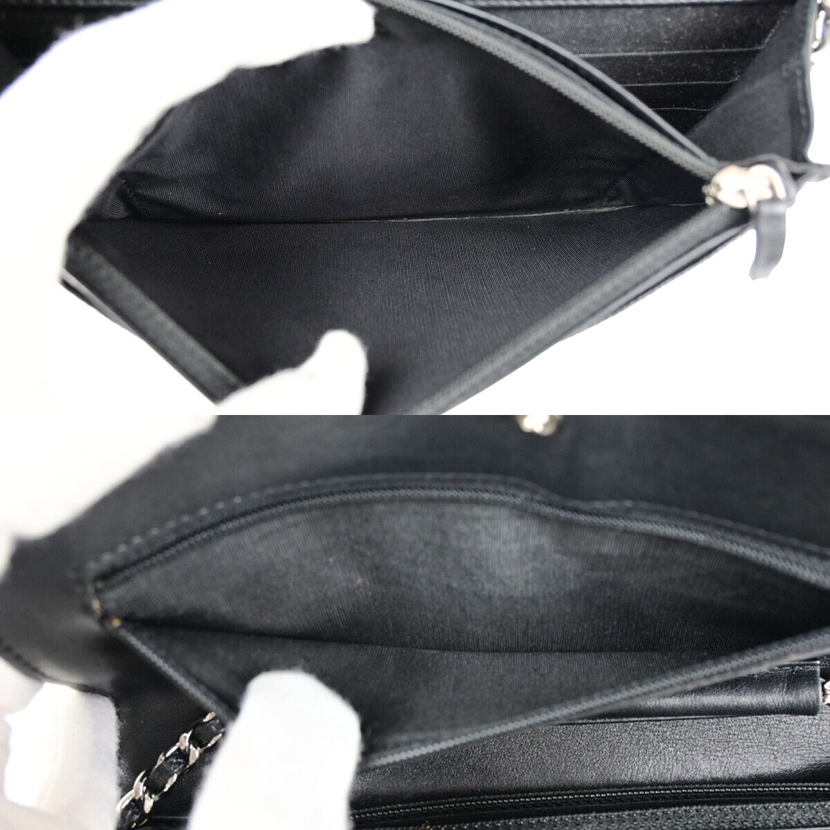 CHANEL CC Logo GST Chain Shoulder Bag Wallet Caviar Skin Leather BK SHW 390RF144