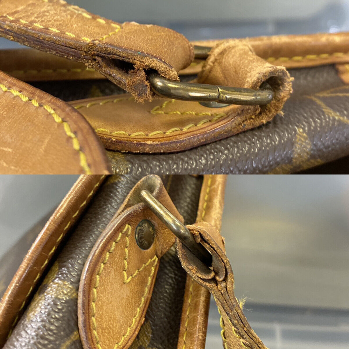 LOUIS VUITTON Gibeciere MM Shoulder Bag Monogram Leather Brown M42247 36YF451
