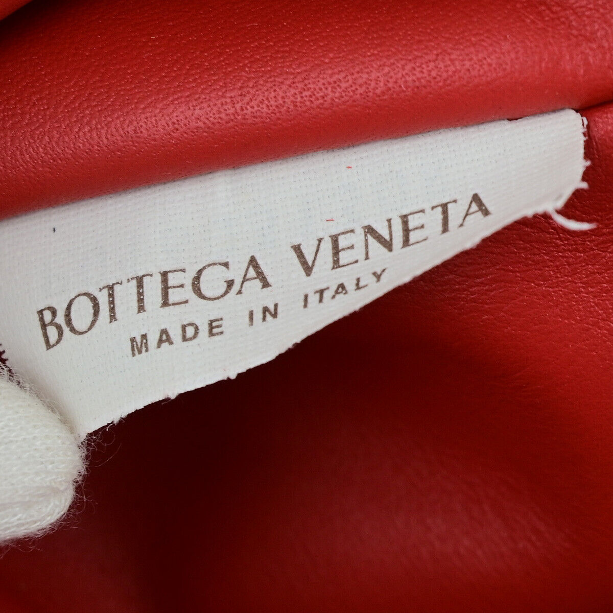 BOTTEGA VENETA The Chain Pouch Shoulder Body Bag Leather Red Silver 609RF159