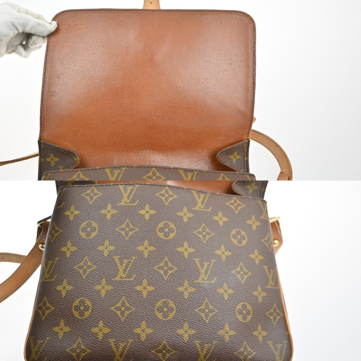 LOUIS VUITTON Cartouchiere GM Shoulder Bag Monogram Leather Brown M51252 39KC446