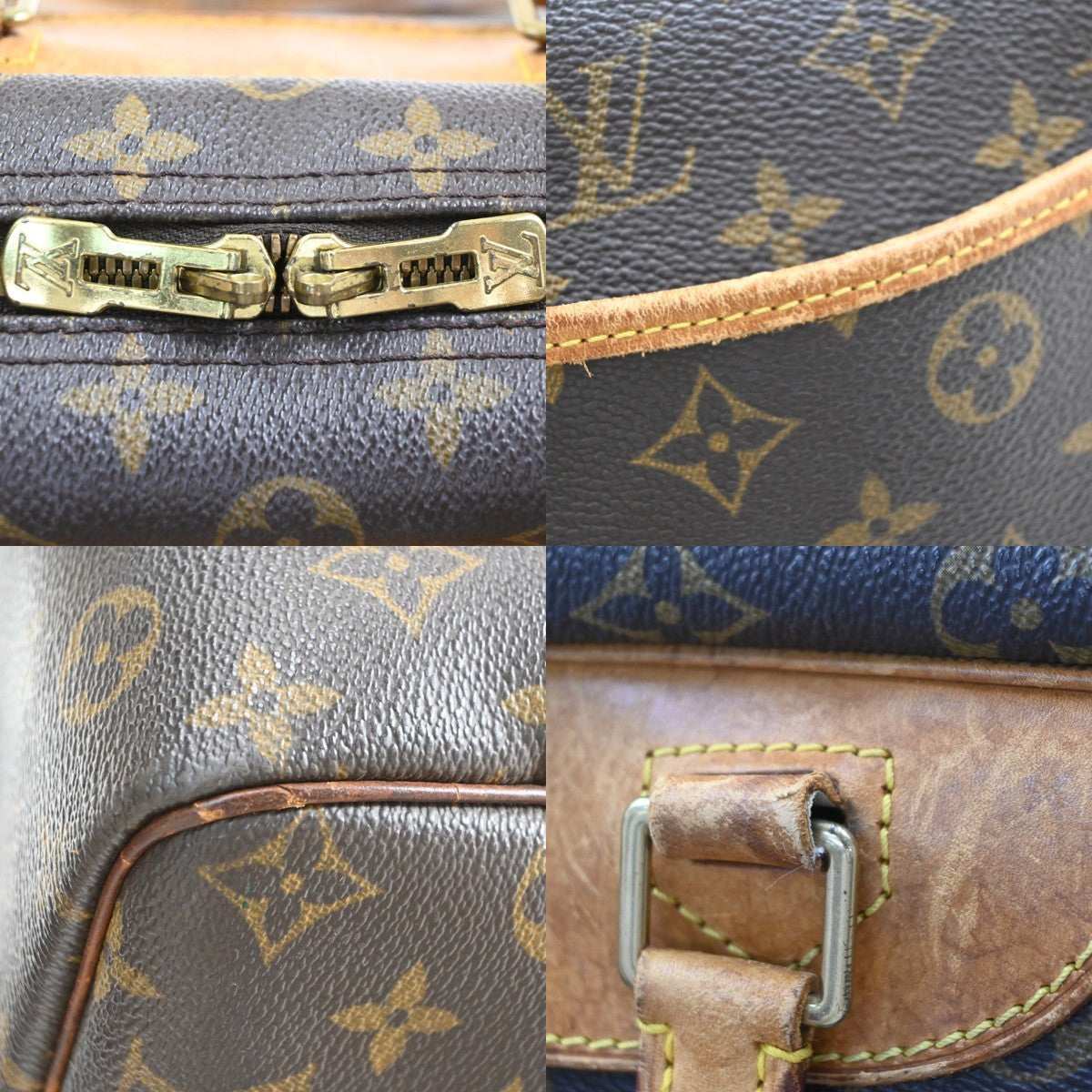 LOUIS VUITTON LV Logo Deauville Hand Bag Monogram Leather Brown M47270 31PA084