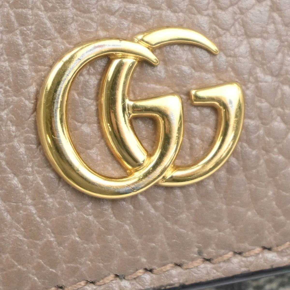GUCCI Logo GG Marmont 6 Hook Key Case Supreme Leather Beige Italy GHW 61RL941