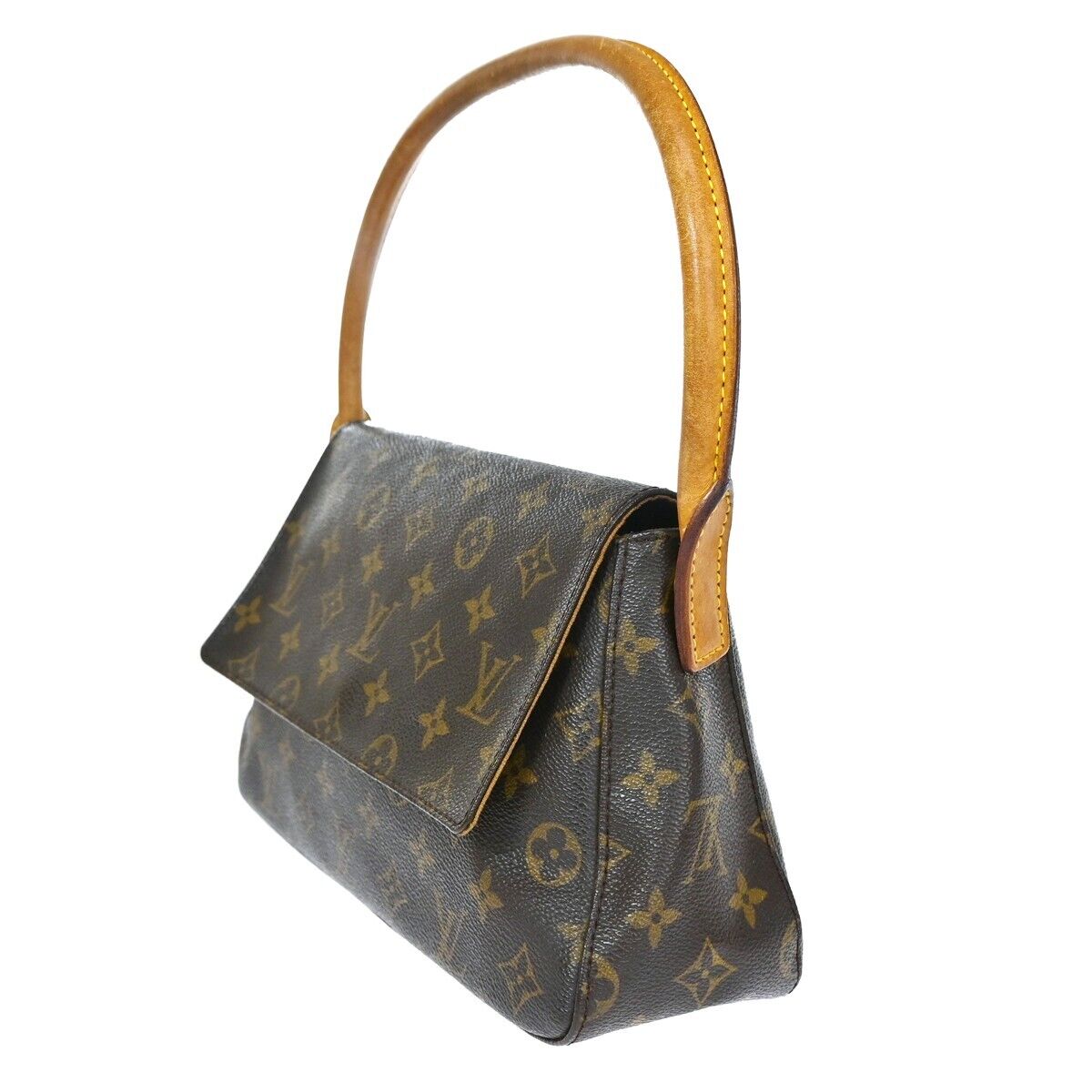 LOUIS VUITTON Mini Looping Hand Bag Monogram Leather Brown France M51147 98ED470