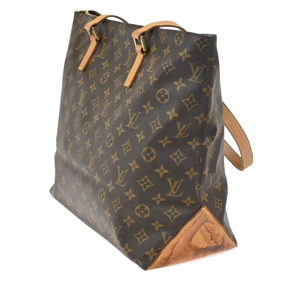LOUIS VUITTON Cabas Mezzo Shoulder Bag Monogram Leather Brown M51151 84YJ058