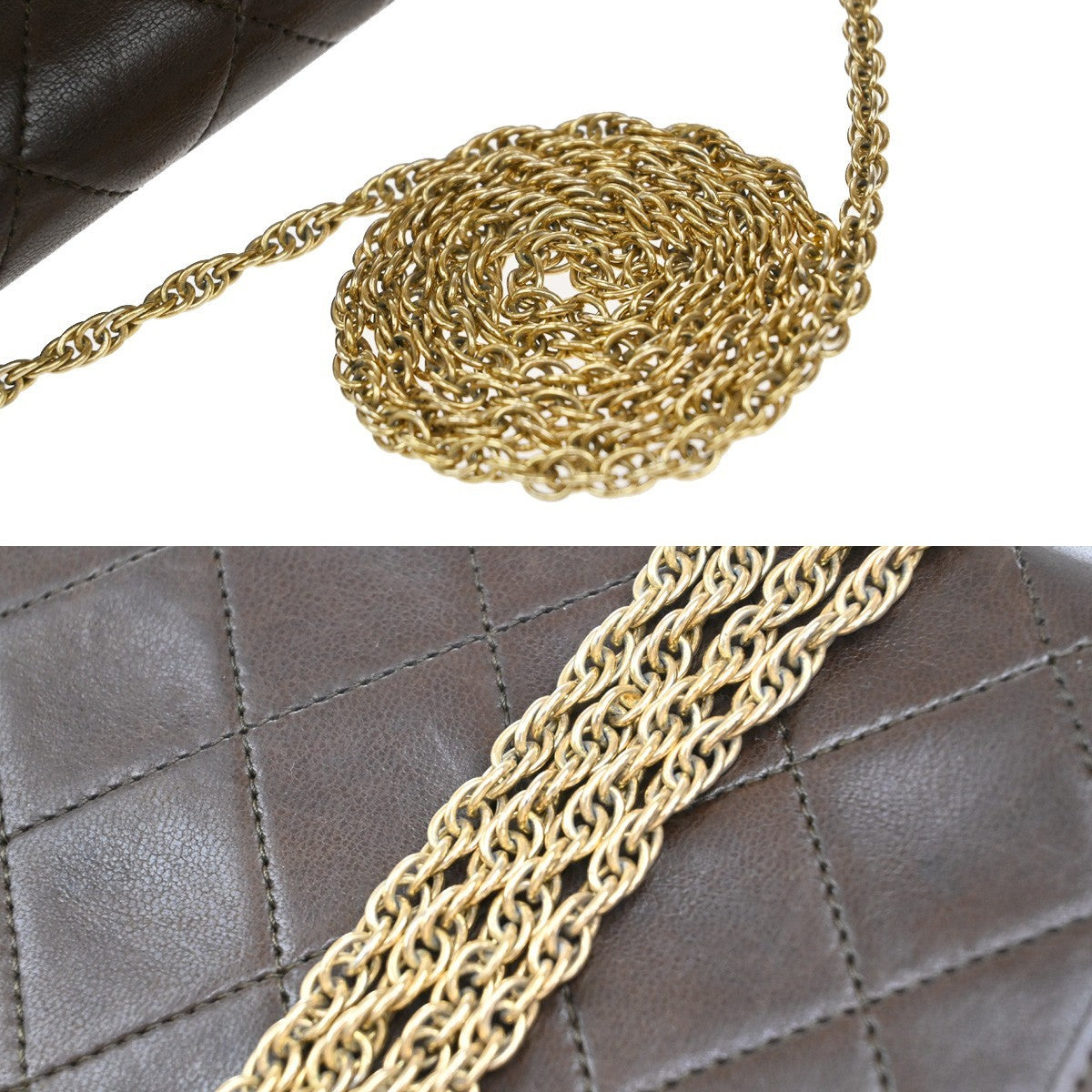 CHANEL CC Logo Mini Matelasse Chain Shoulder Bag Leather Black GHW 600RF626