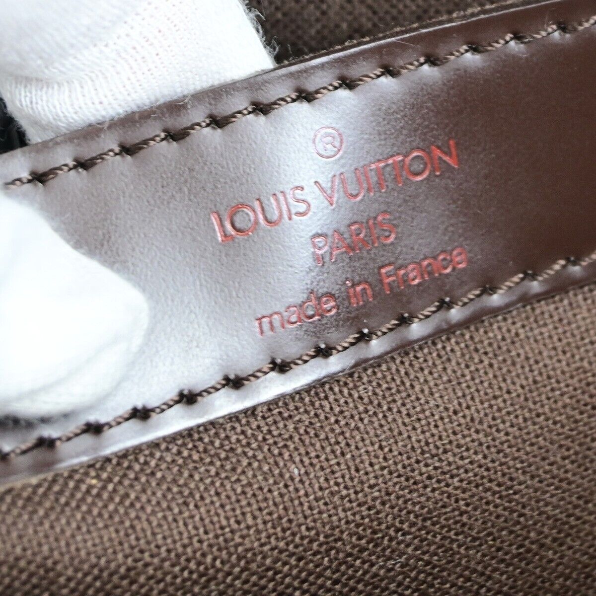 LOUIS VUITTON Naviglio Shoulder Bag Damier Ebene Leather Brown N45255 35FB268