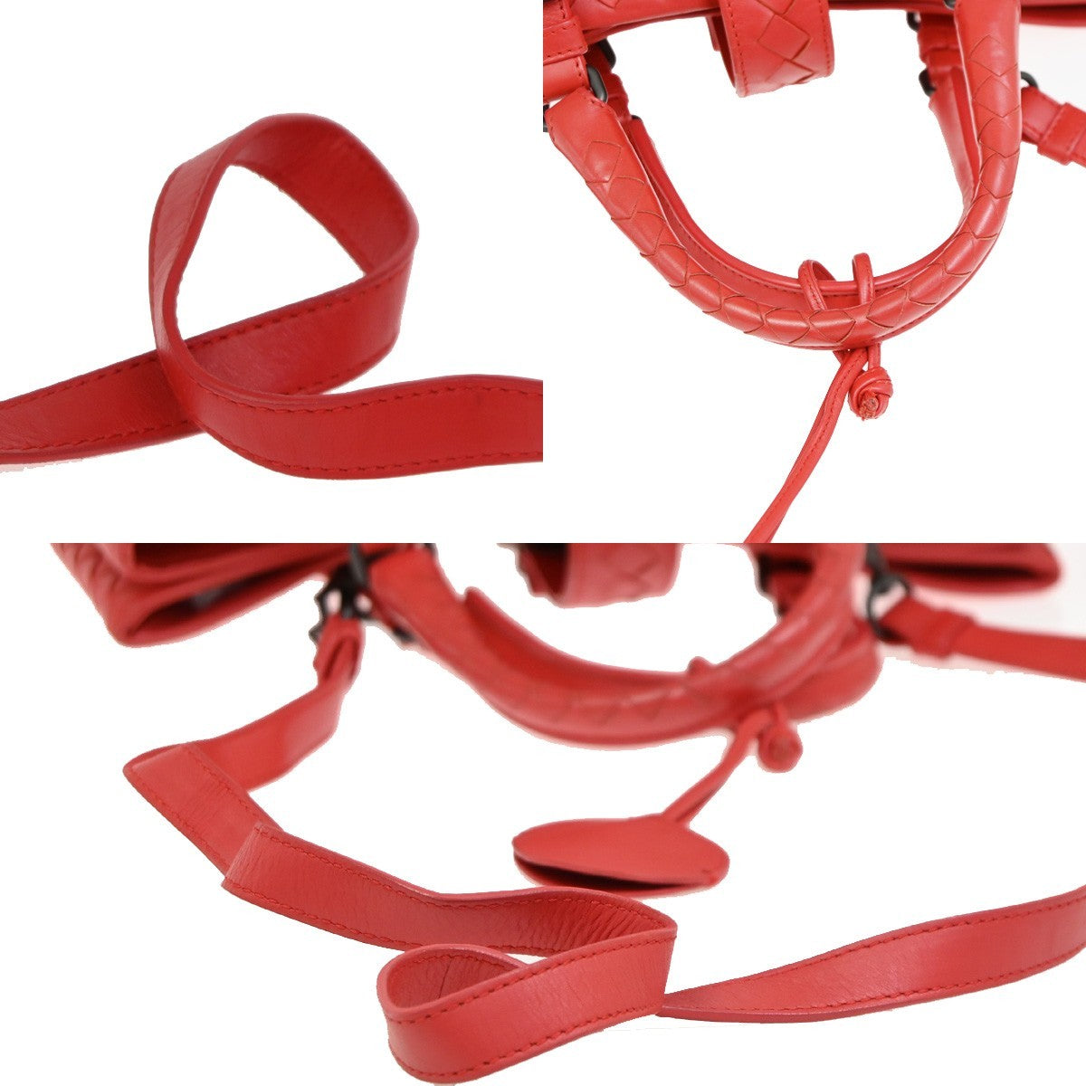 BOTTEGA VENETA Intrecciato Roma 2Way Shoulder Bag Nappa Leather Red 50RL604