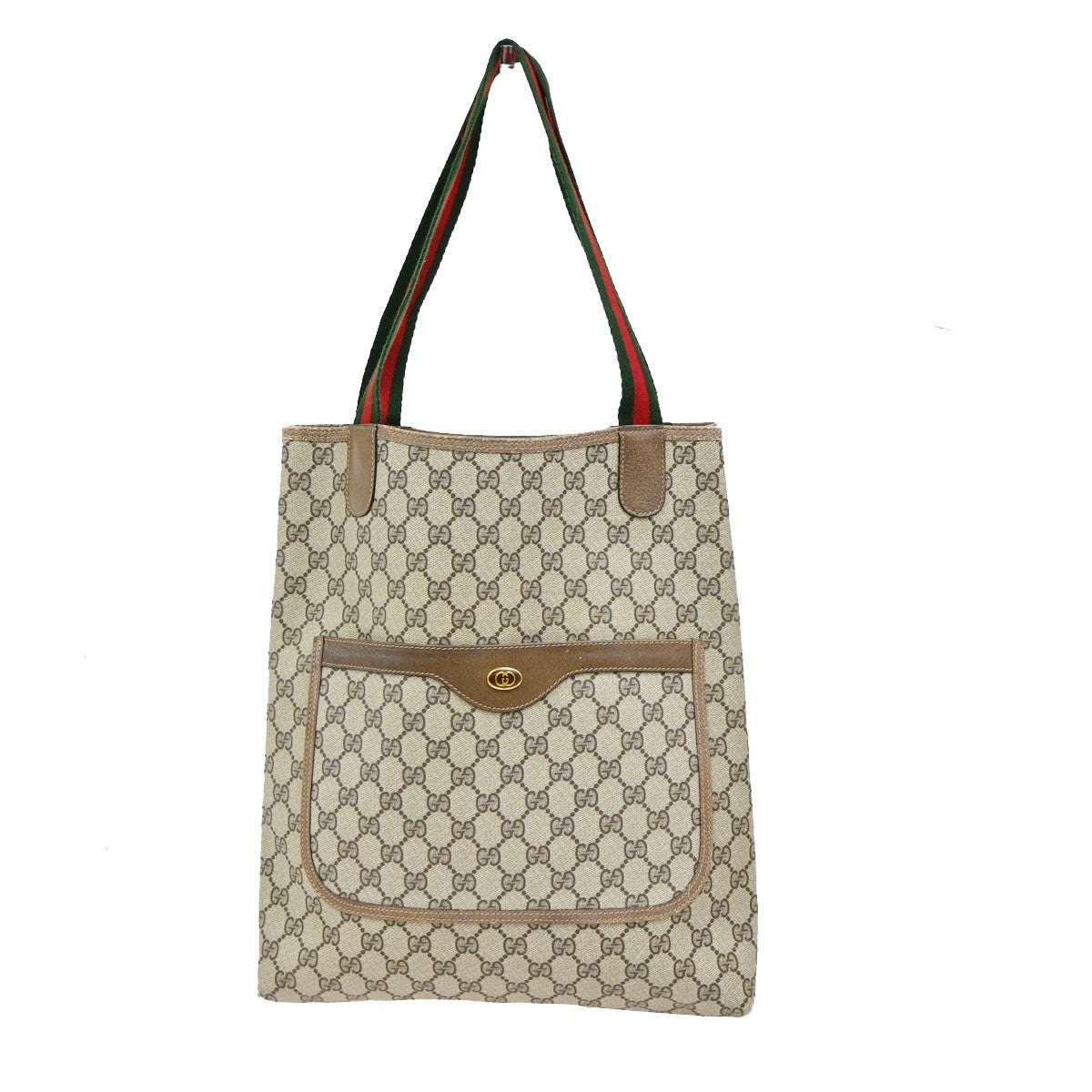 GUCCI Logo GG Pattern Sherry Web Shoulder Tote Bag PVC Leather BN Italy 63KD182