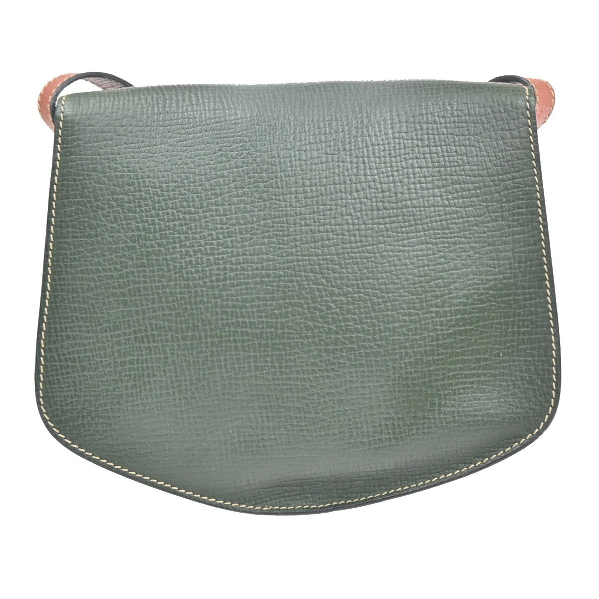 LOEWE Logo Barcelona Bicolor Shoulder Bag Leather Green Brown Italy 87KC777