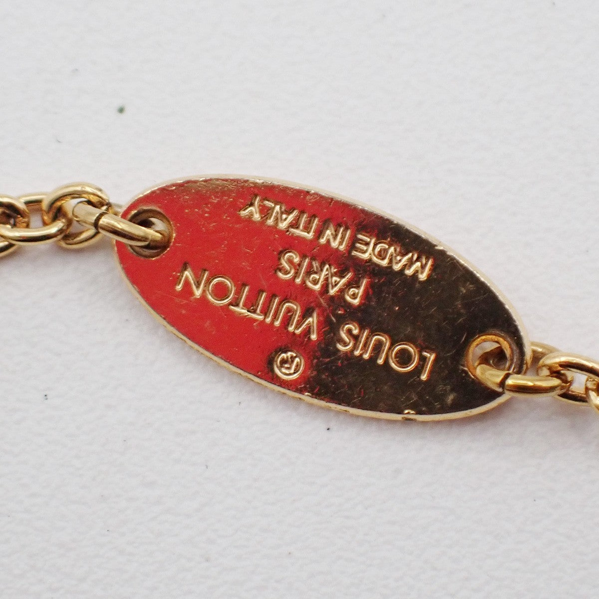 LOUIS VUITTON LV Logo Essential V Bracelet Gold-Plated Italy M61084 36RL847