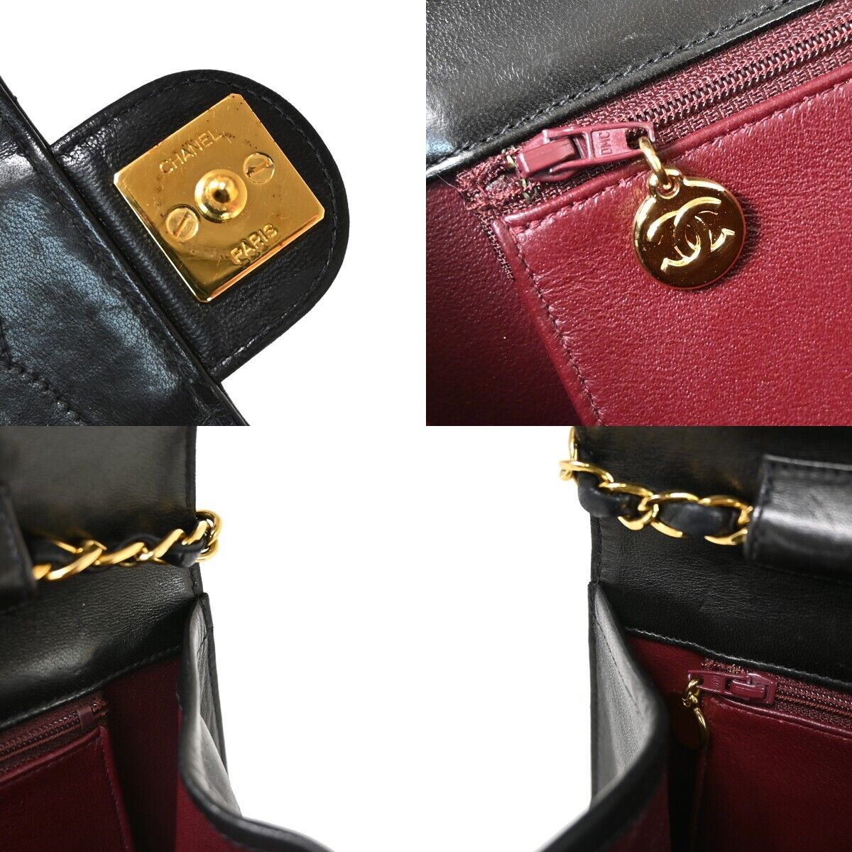 CHANEL CC Matelasse 25 Chain Shoulder Bag Leather Black GHW Vintage 880RJ063