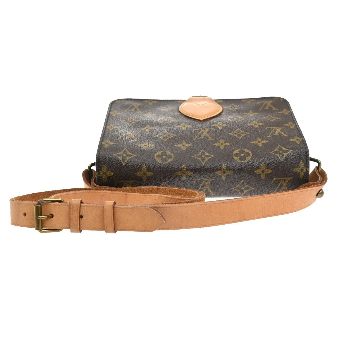 LOUIS VUITTON Cartouchiere MM Shoulder Bag Monogram Leather Brown M51253 82KD042