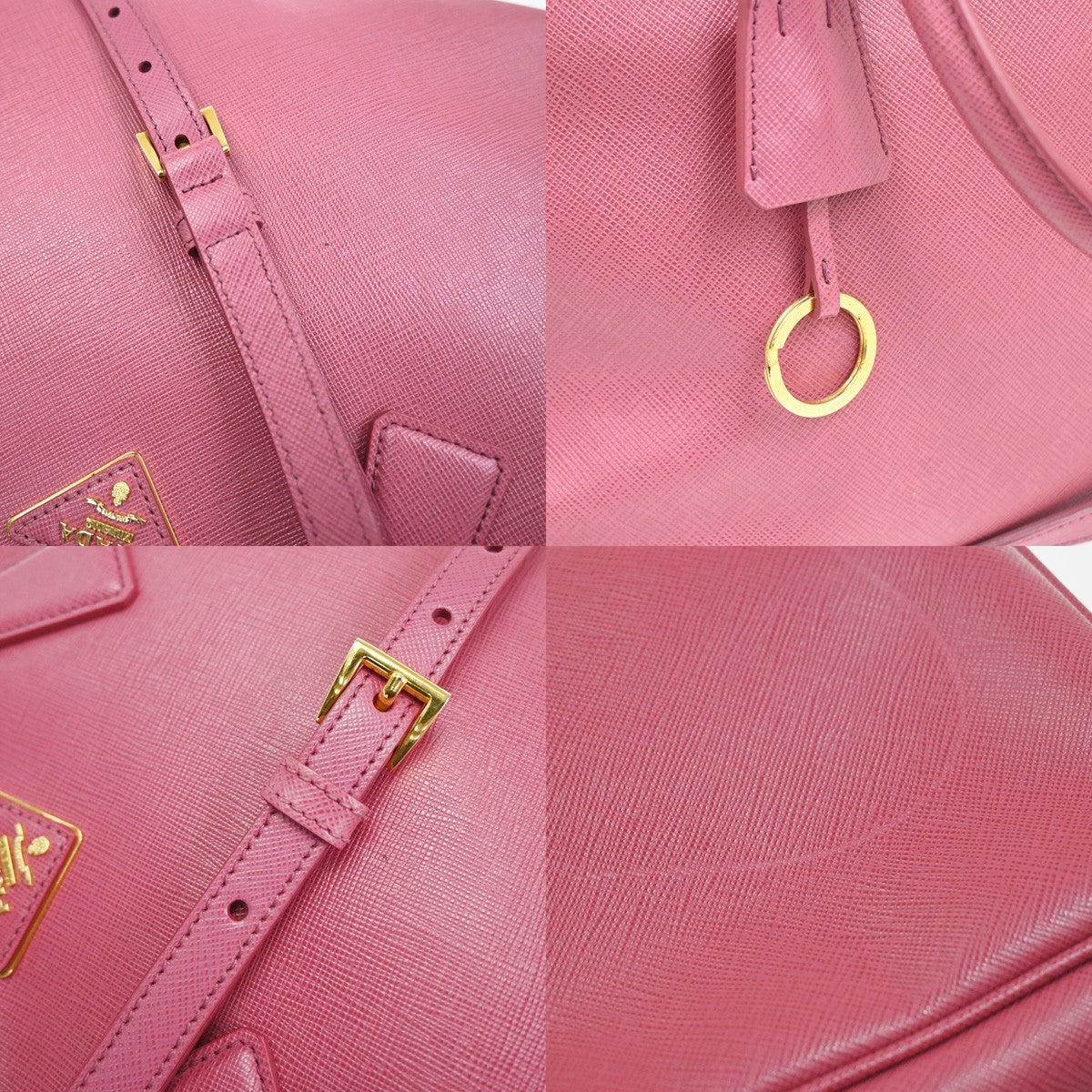 PRADA Galleria 2Way Shoulder Hand Bag Saffiano Leather Pink Italy 11CA830