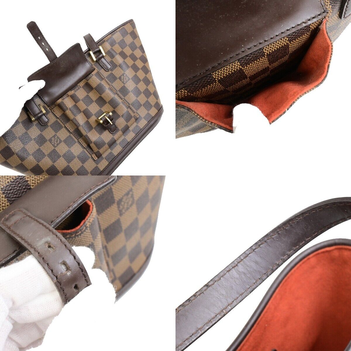 LOUIS VUITTON Manosque PM Shoulder Tote Bag Damier Leather Brown N51121 91FB498