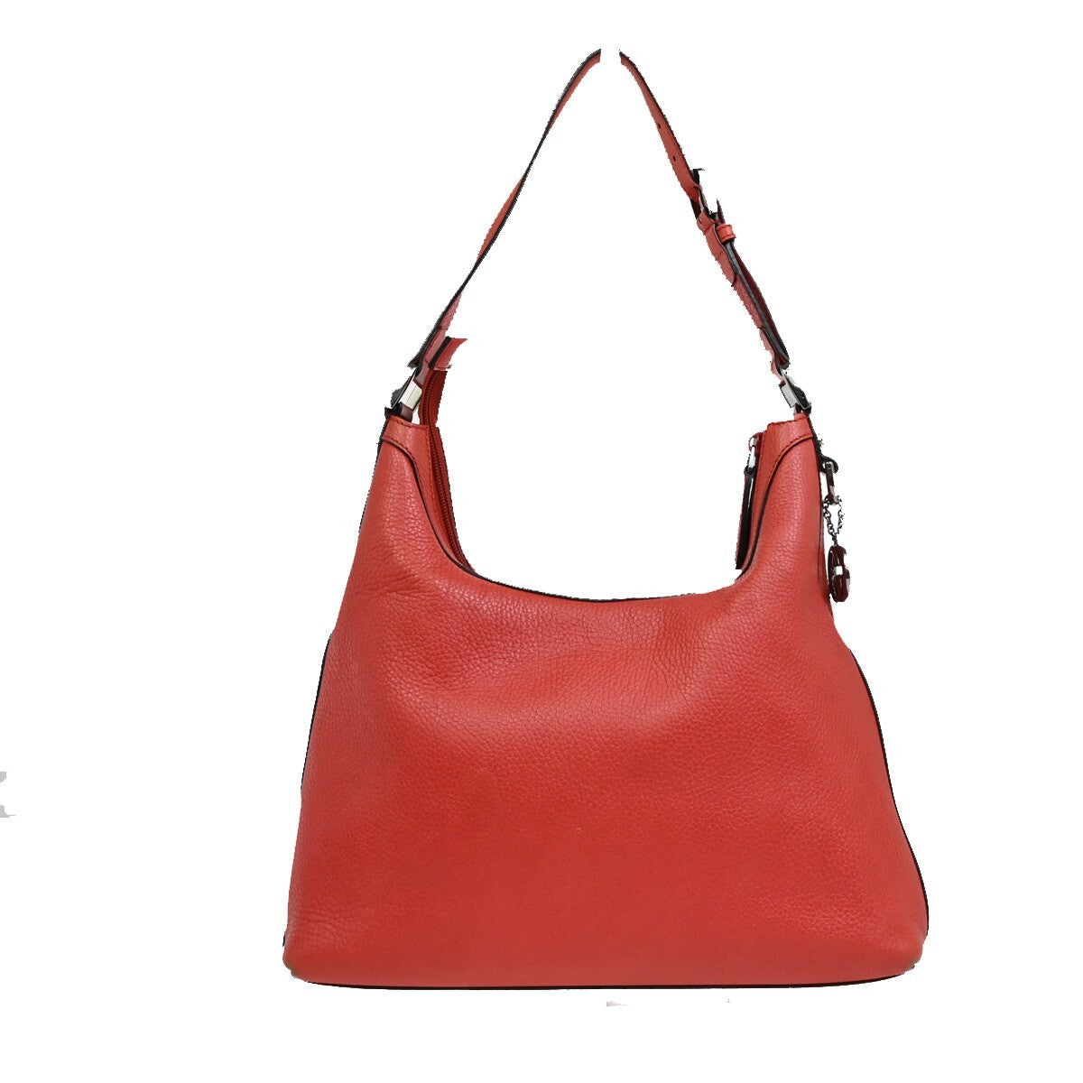 GUCCI Logo GG Pattern Shoulder Hobo Bag Leather Red SHW Italy 37FB597