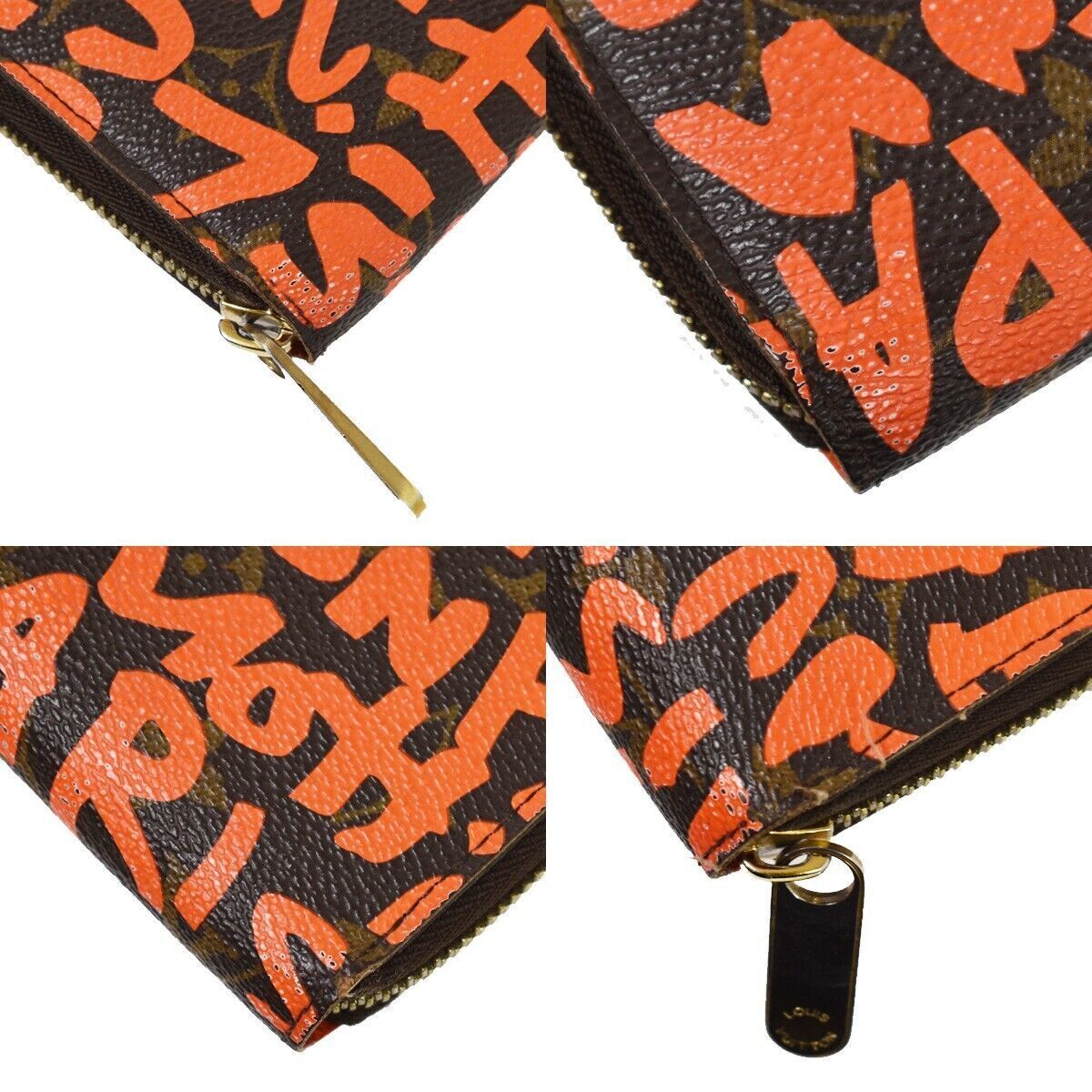 LOUIS VUITTON Zippy Wallet Long Bifold Monogram Graffiti Brown OE M93711 87YC247