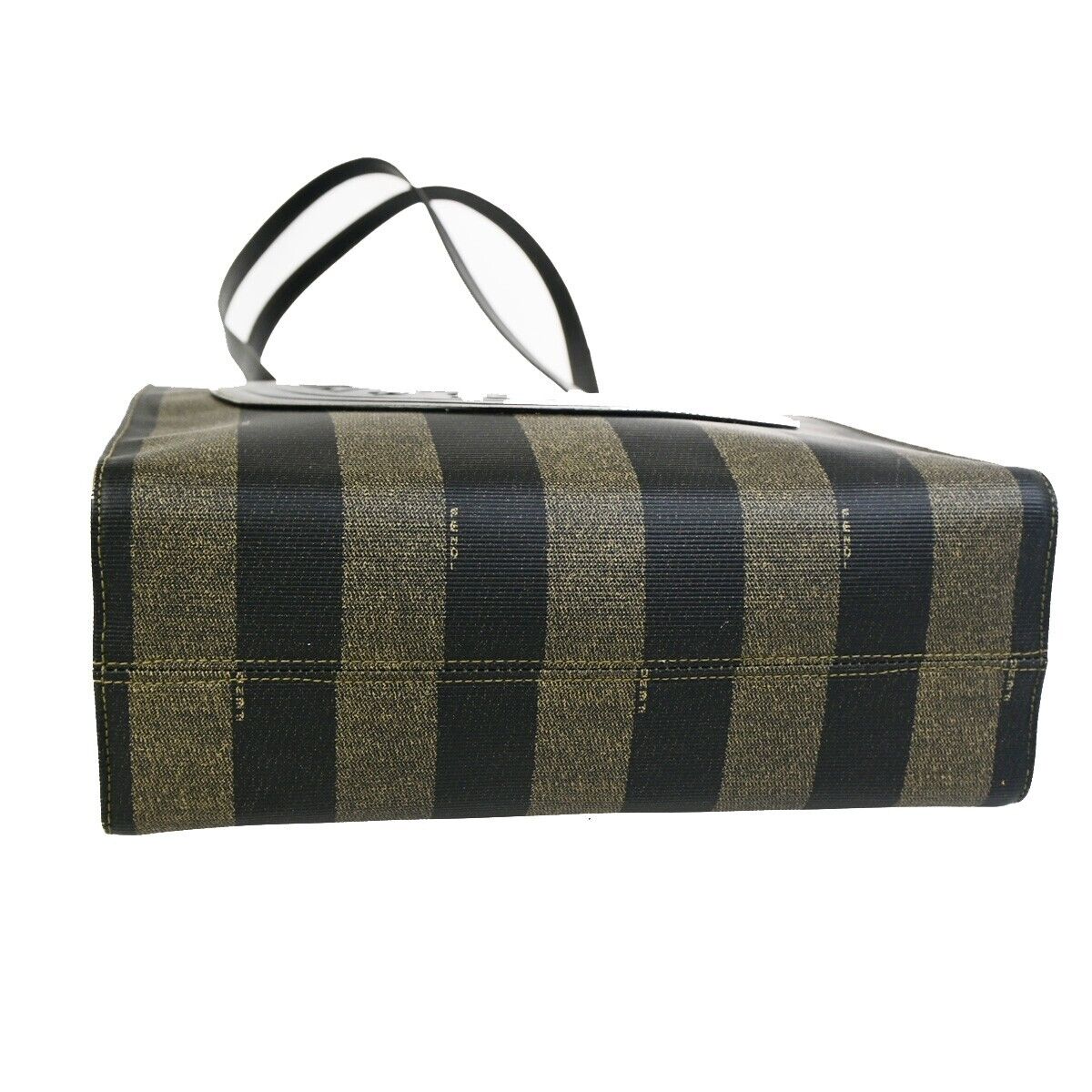 FENDI Logo Pecan Shoulder Tote Bag PVC Leather Brown Made In Italy 34FB215