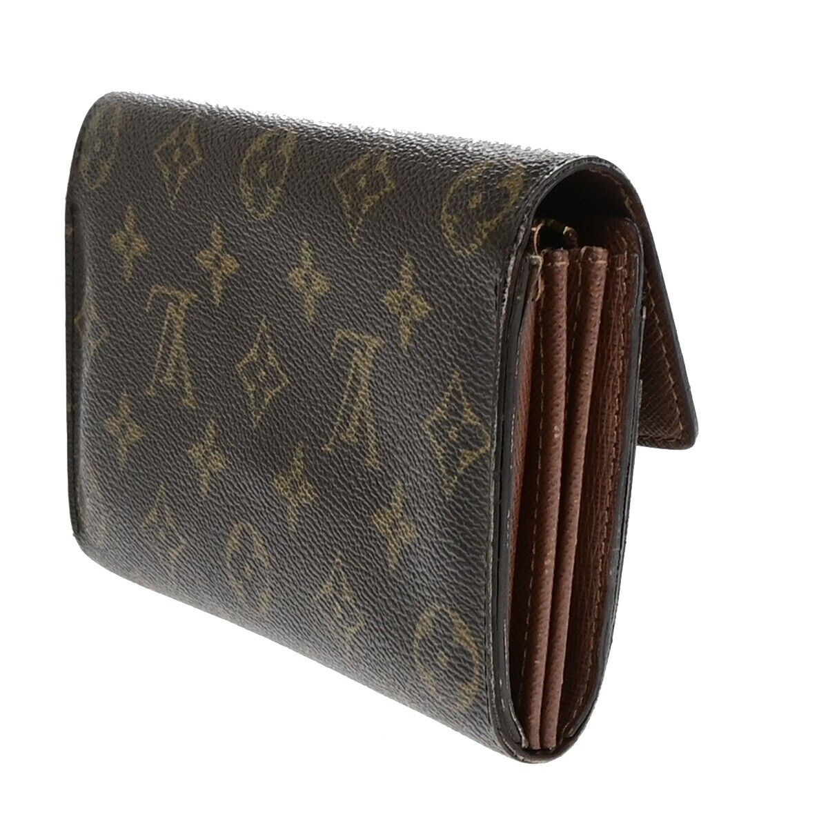 LOUIS VUITTON Logo Portefeuille Sarah Long Wallet Monogram Brown M61734 01EC142