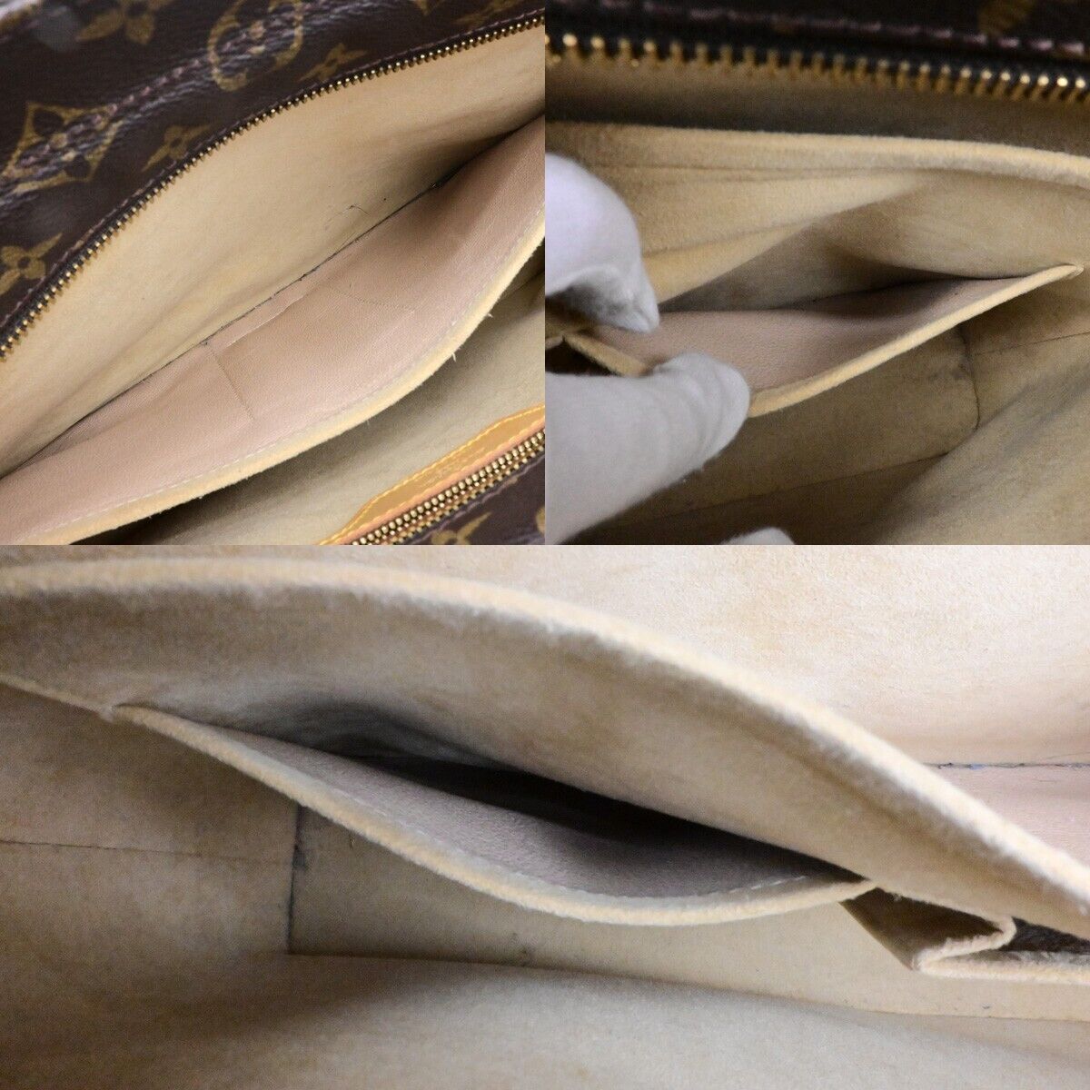 LOUIS VUITTON Logo Luco Shoulder Tote Bag Monogram Leather Brown M51155 34ED940