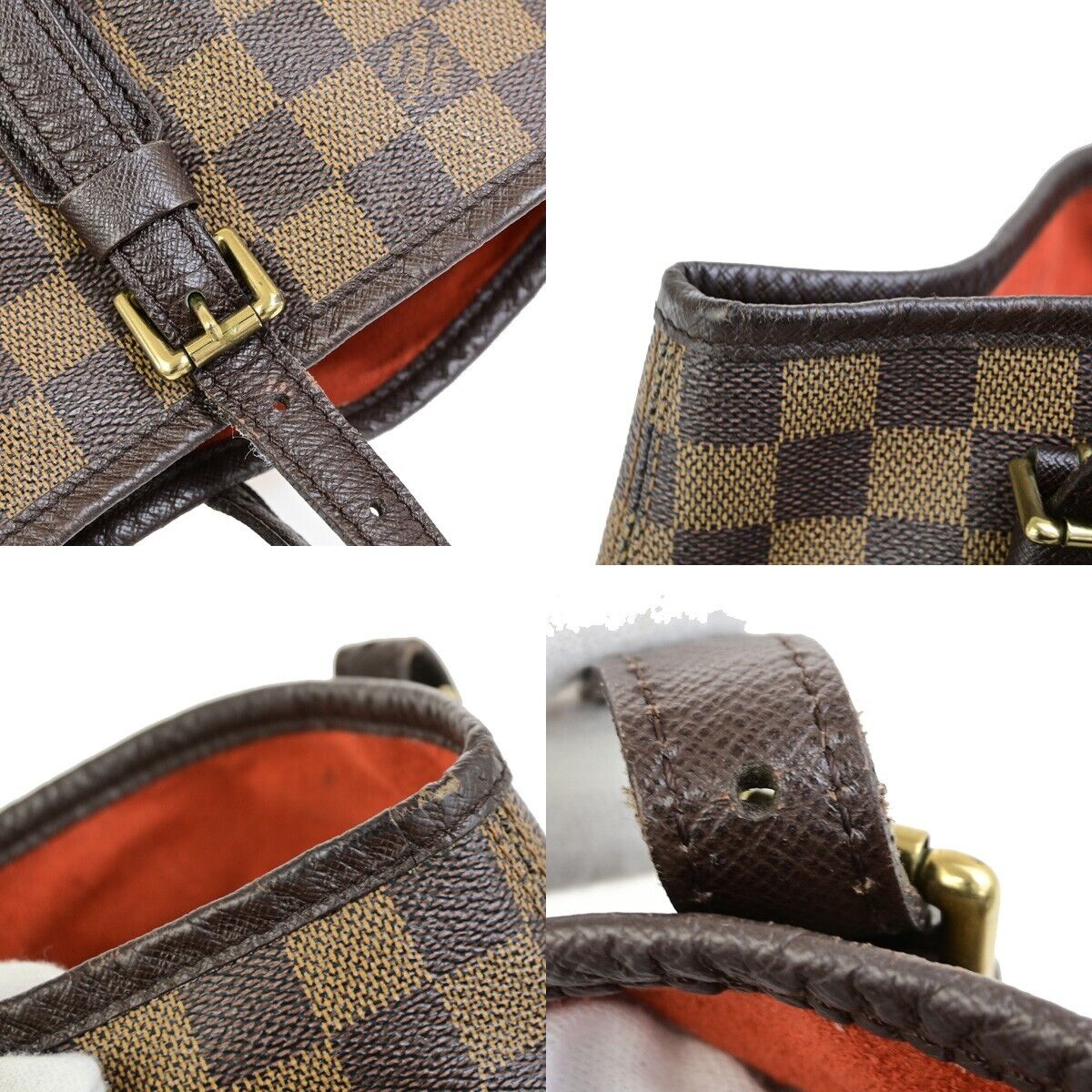 LOUIS VUITTON Marais Shoulder Bag Damier Ebene Leather Brown N42240 84EA283