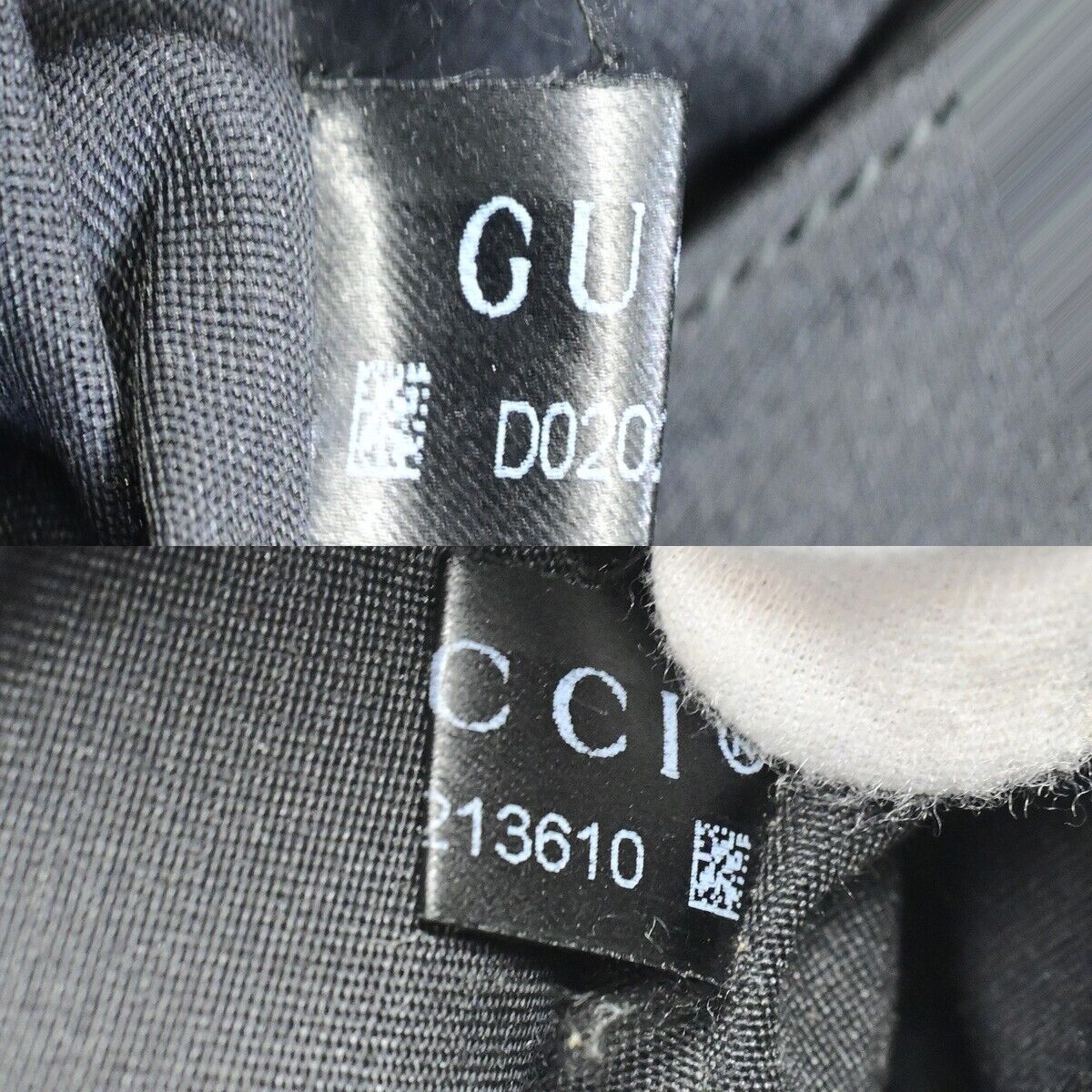 GUCCI GG Pattern 2Way Shoulder Hand Bag Nylon Leather Black Silver 85EB461
