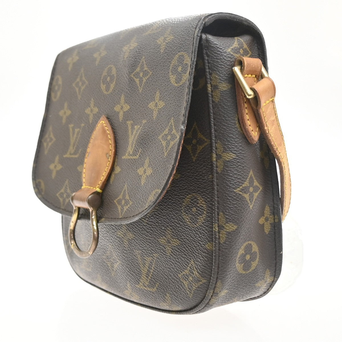 LOUIS VUITTON Saint Cloud MM Shoulder Bag Monogram Leather Brown M51243 34MA375