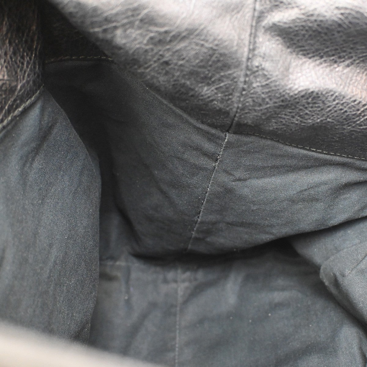 BALENCIAGA Logo The Sunday Shoulder Tote Hand Bag Leather Black Mirror 70YH628