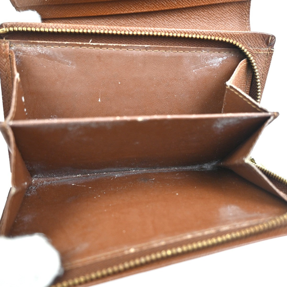 LOUIS VUITTON 3 Set Bifold Trifold Wallet Purse Monogram Leather Brown 63KC964