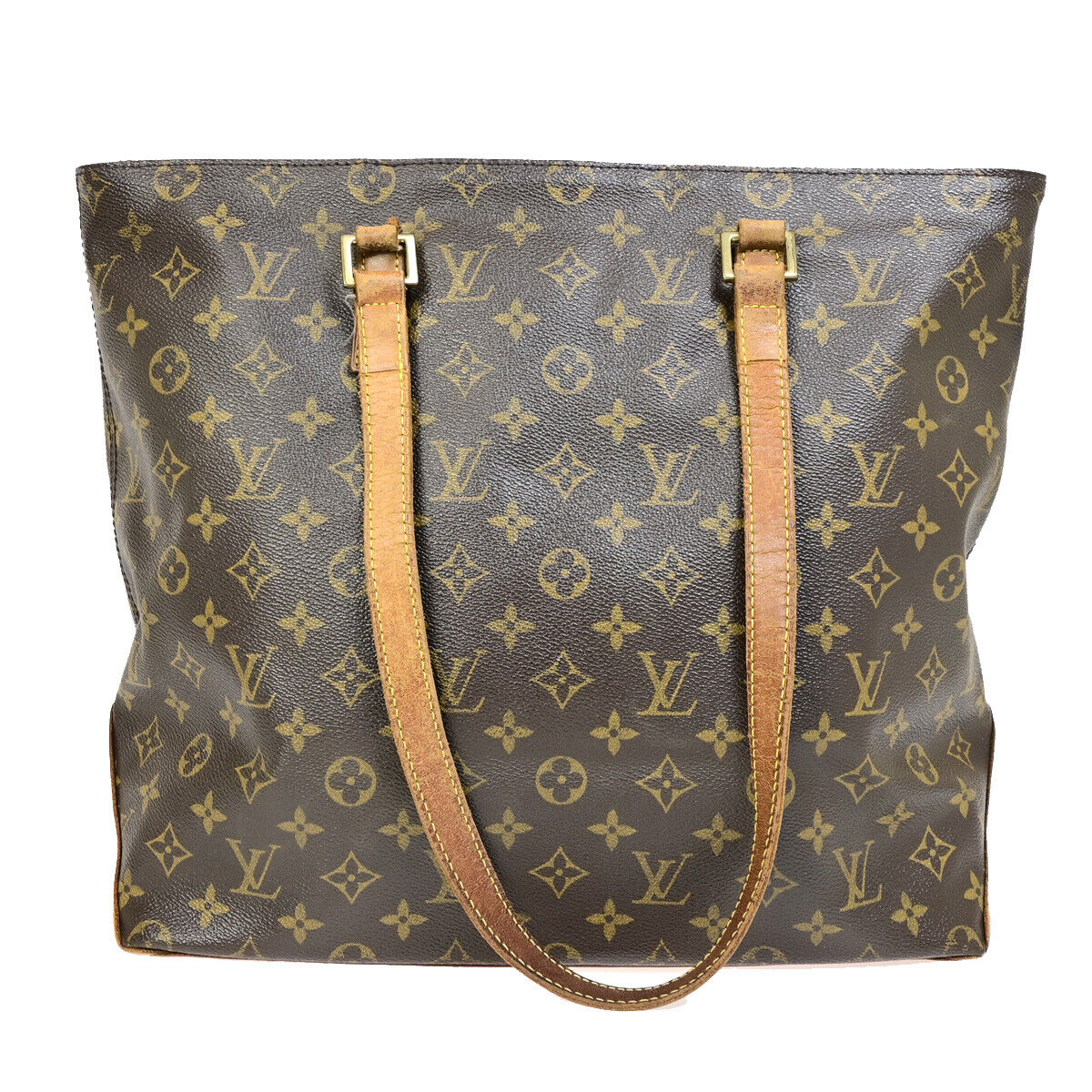 LOUIS VUITTON Cabas Mezzo Shoulder Bag Monogram Leather Brown M51151 31YF519