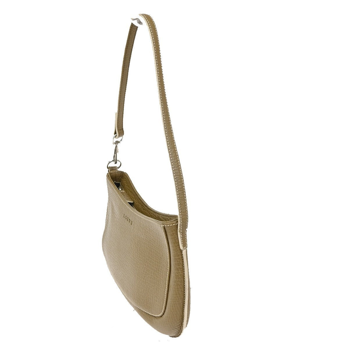 LOEWE Logo Shoulder Bag Embossing Leather Brown Spain SHW 70CA588