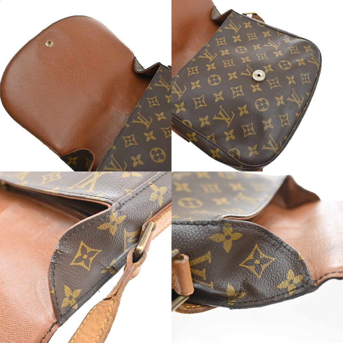 LOUIS VUITTON Saint Cloud GM Shoulder Bag Monogram Leather Brown M51242 34SA130