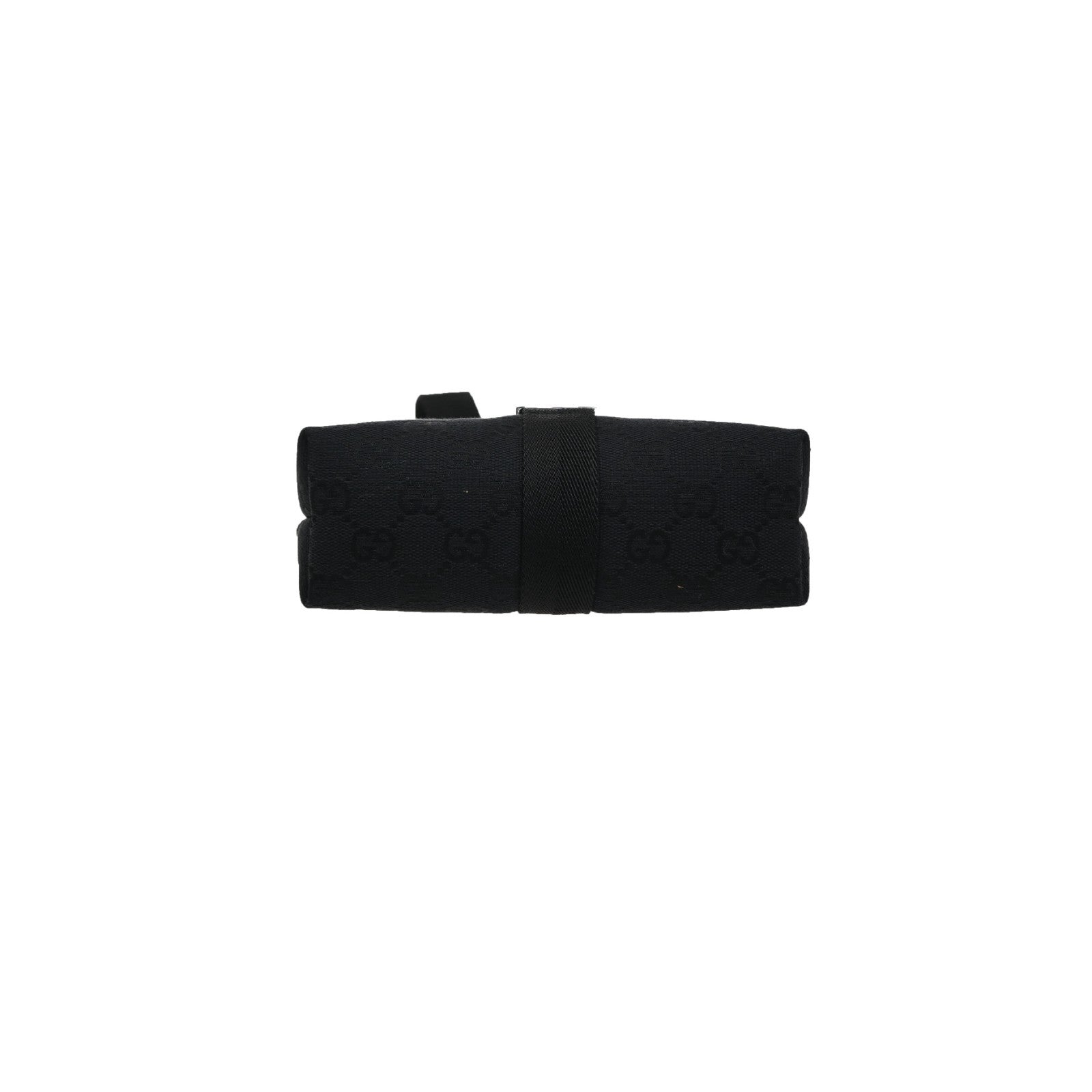 GUCCI Logo GG Pattern Mini Bum Bag Canvas Leather Black SHW Italy 85MA664