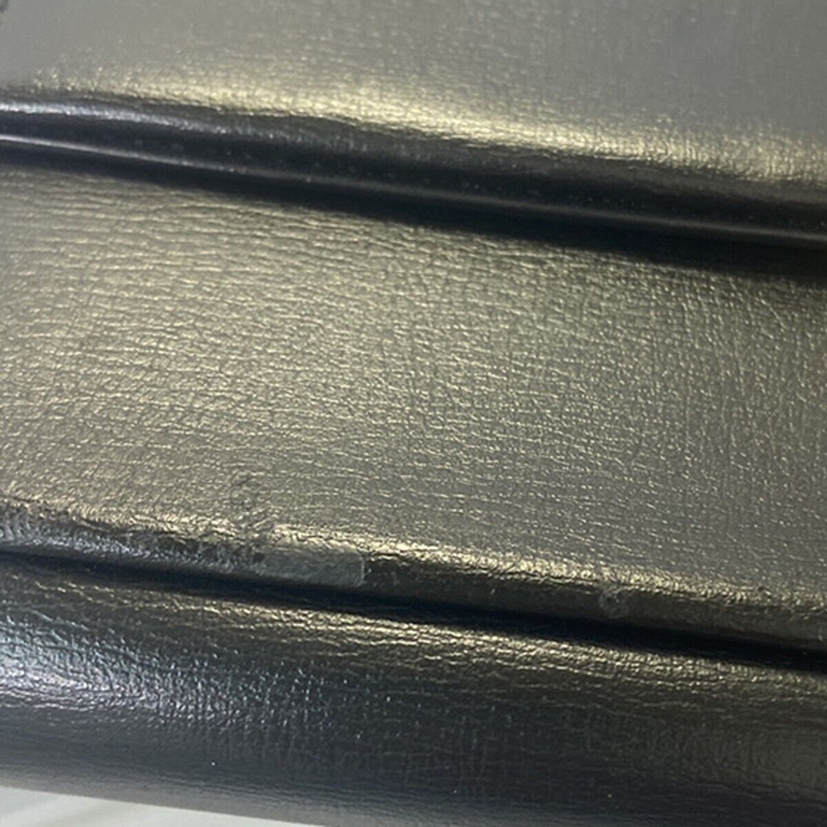 SAINT LAURENT Logo Long Bifold Wallet Purse Leather Black Gold Italy 68YD902