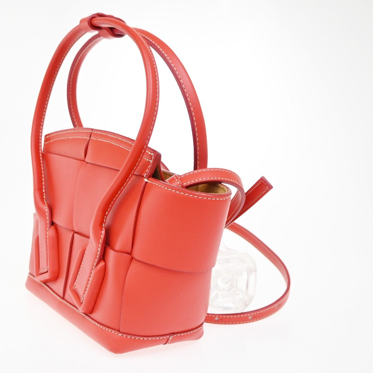 BOTTEGA VENETA Arco 2Way Shoulder Bag Hand Bag Suede Leather Red Italy 689RL773