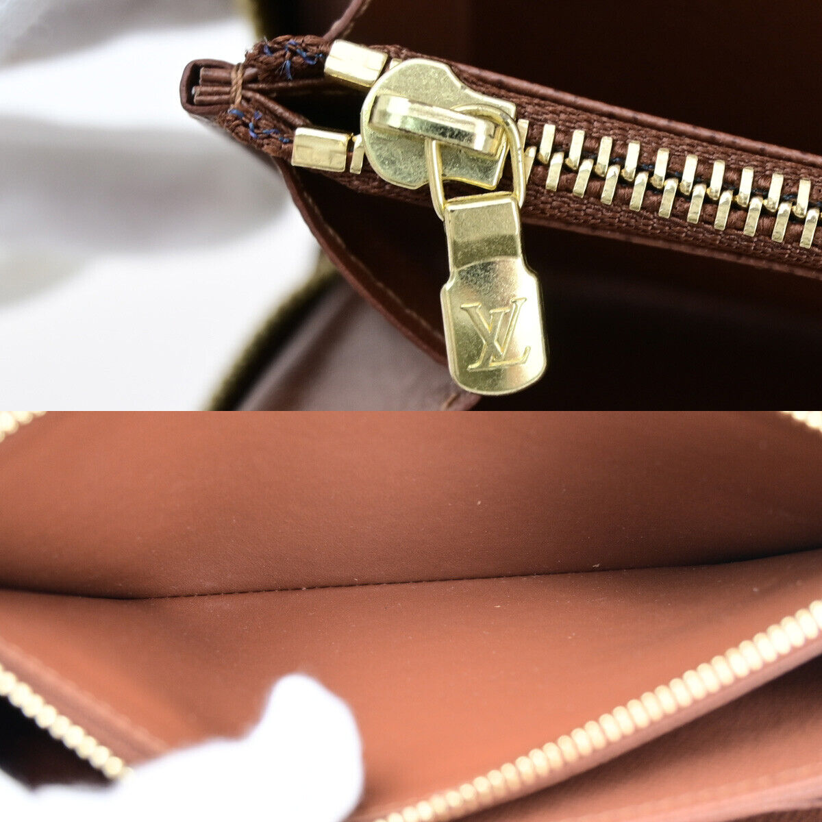 LOUIS VUITTON Zippy Long Wallet Purse Monogram Leather Brown M42616 20RF187