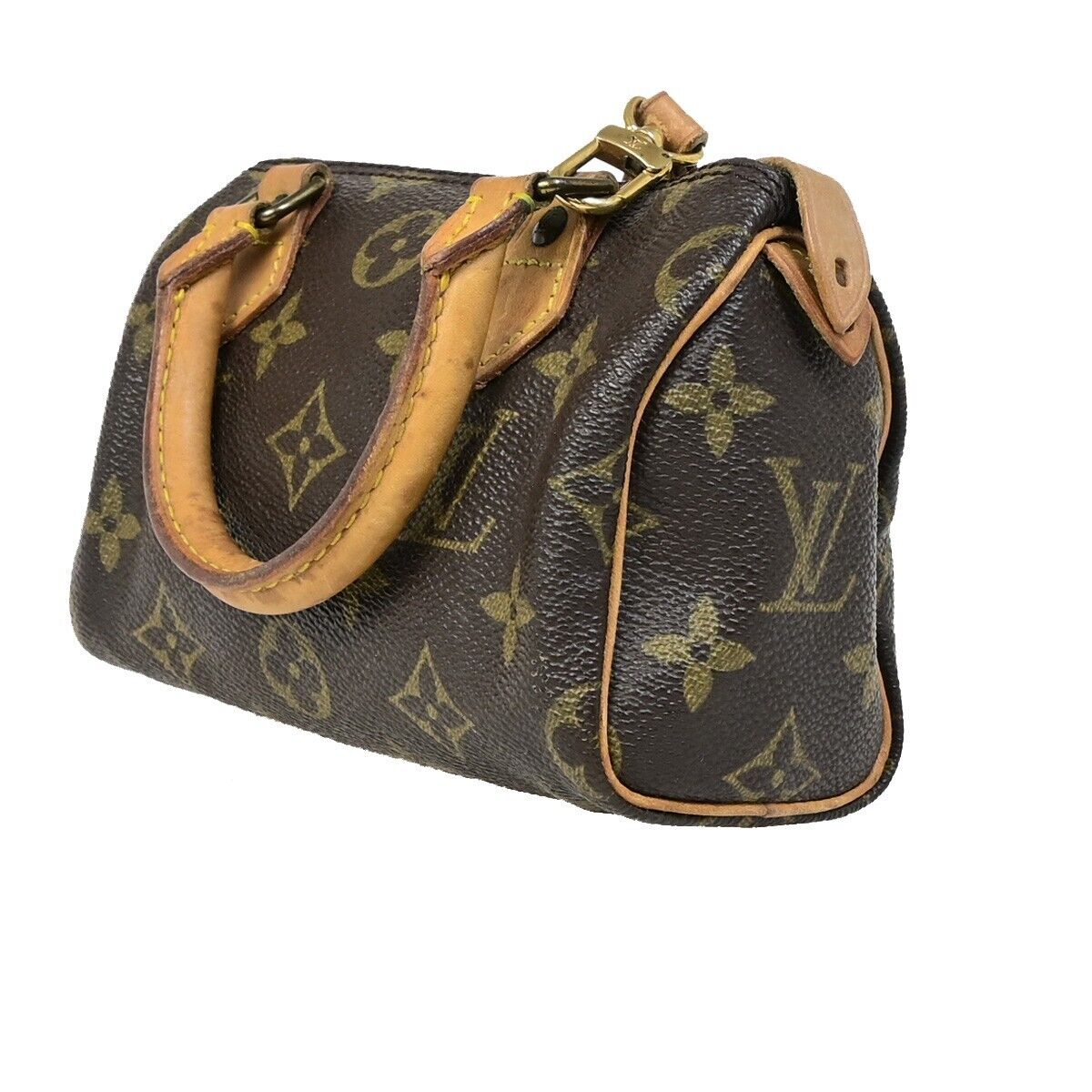 LOUIS VUITTON Mini Speedy 2Way Hand Bag Monogram Leather Brown M41534 11EB585