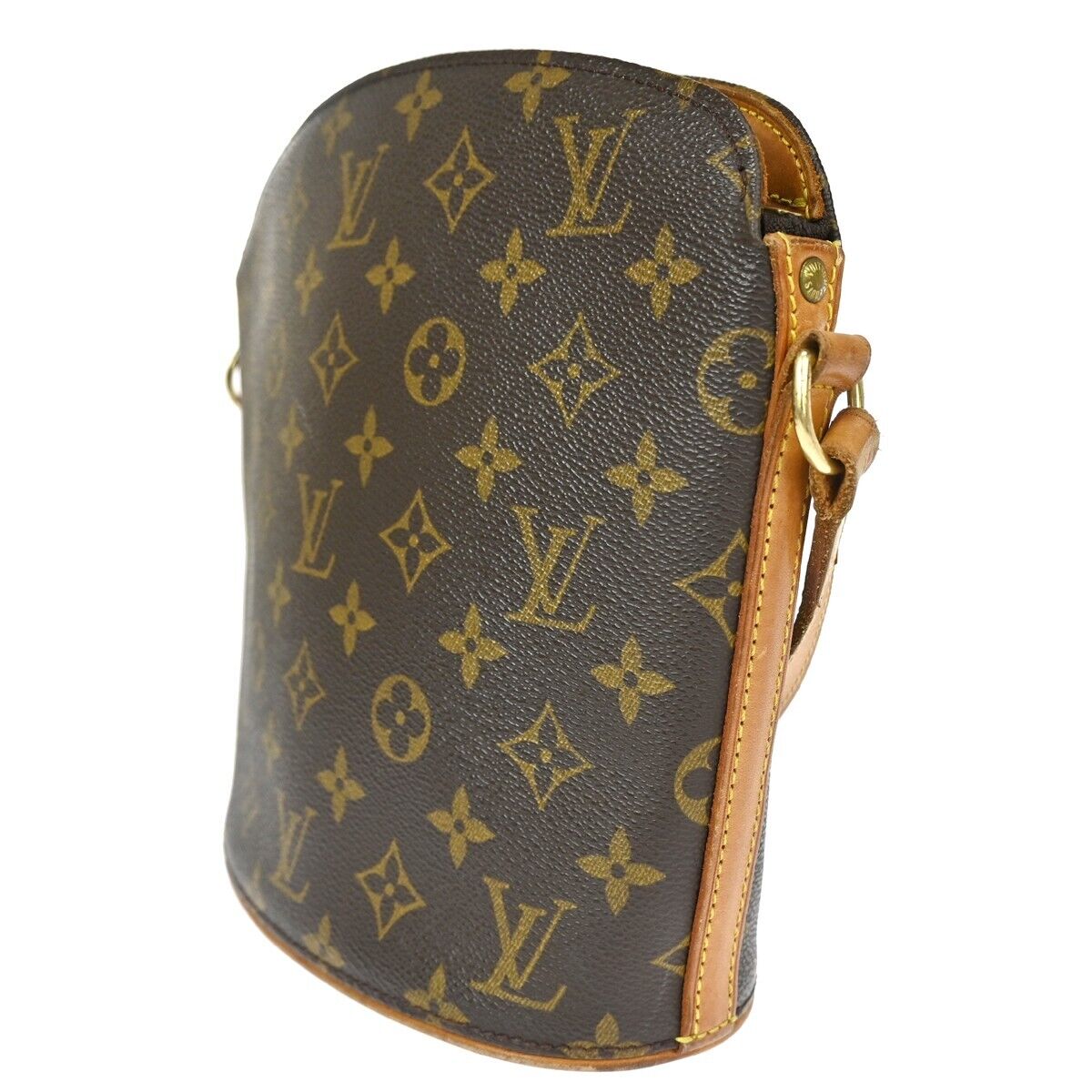 LOUIS VUITTON Logo Drouot Shoulder Bag Monogram Leather Brown M51290 16EA149