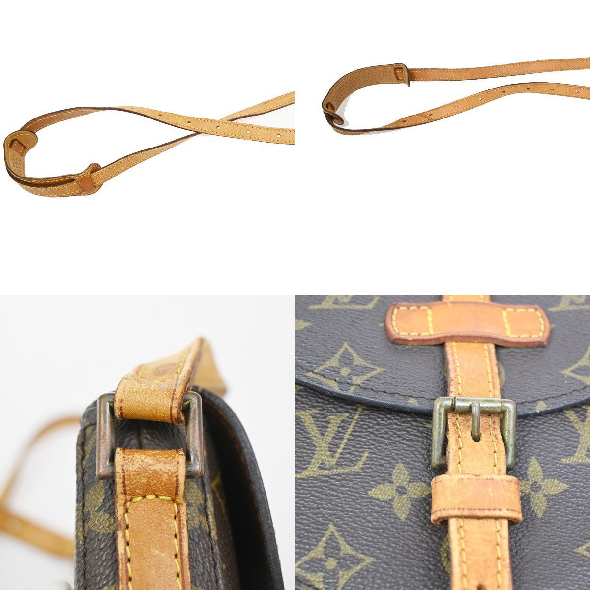 LOUIS VUITTON Chantilly PM Shoulder Bag Monogram Leather Brown M51234 65ZA166