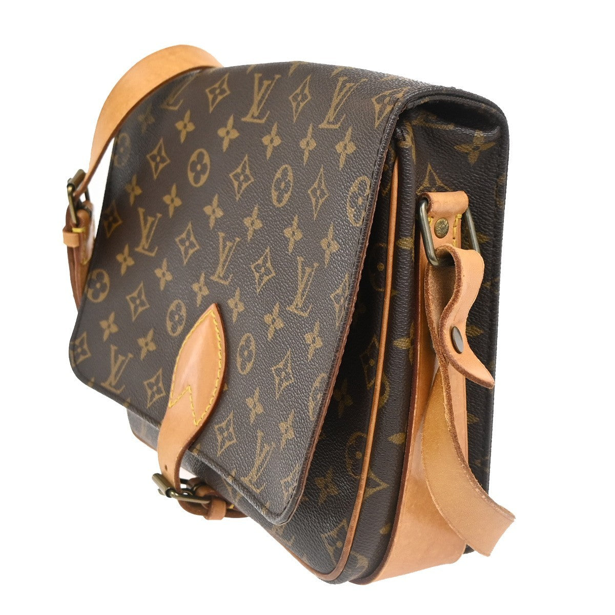 LOUIS VUITTON Cartouchiere GM Shoulder Bag Monogram Leather Brown M51252 72KC721