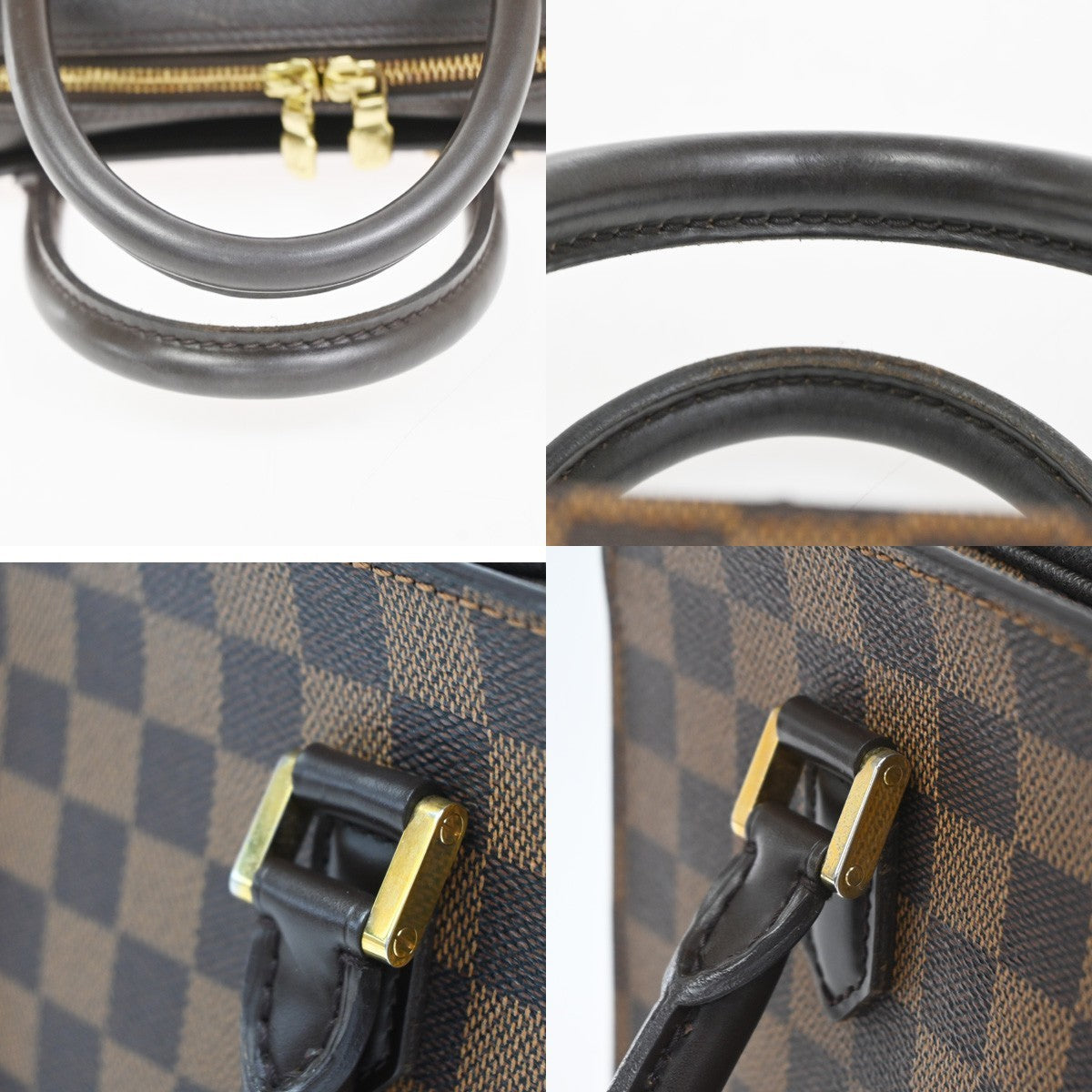 LOUIS VUITTON Triana Hand Bag Damier Ebene Leather Brown France N51155 18CA816