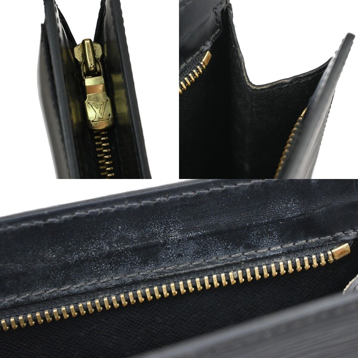 LOUIS VUITTON LV Pochette Homme Clutch Hand Bag Epi Leather Black M52522 05EA867