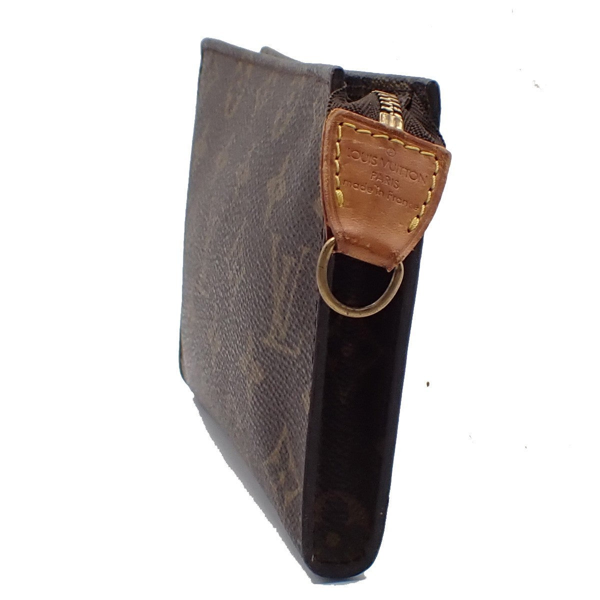 LOUIS VUITTON Logo BUCKET GM Pouch Bag Monogram Leather Brown France 60KB739