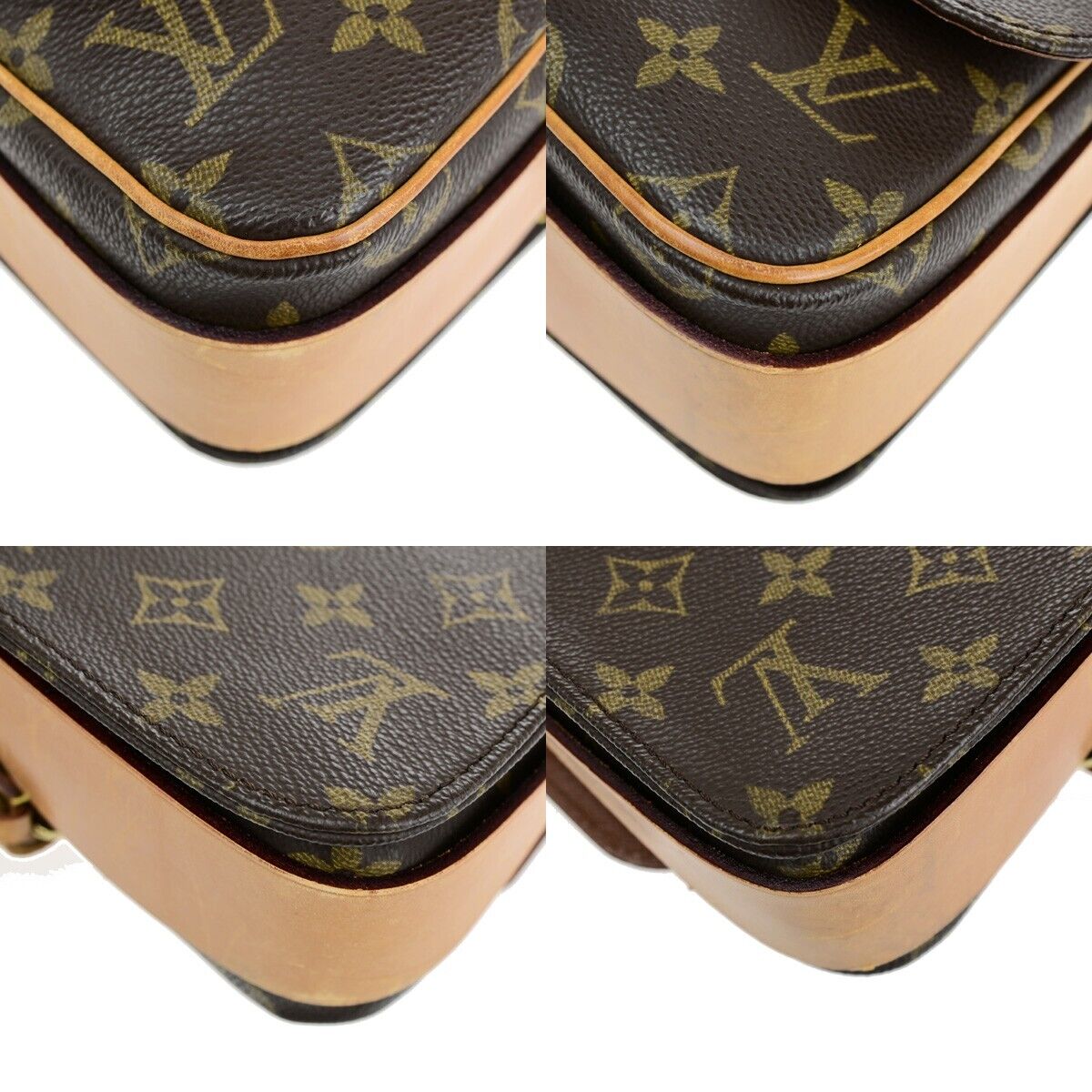 LOUIS VUITTON Cartouchiere MM Shoulder Bag Monogram Leather Brown M51253 81SJ036