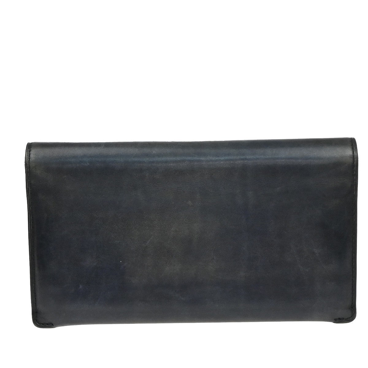 BERLUTI Itauba Scritto Calligraphy Long Bifold Wallet Leather Navy Blue 34EG139