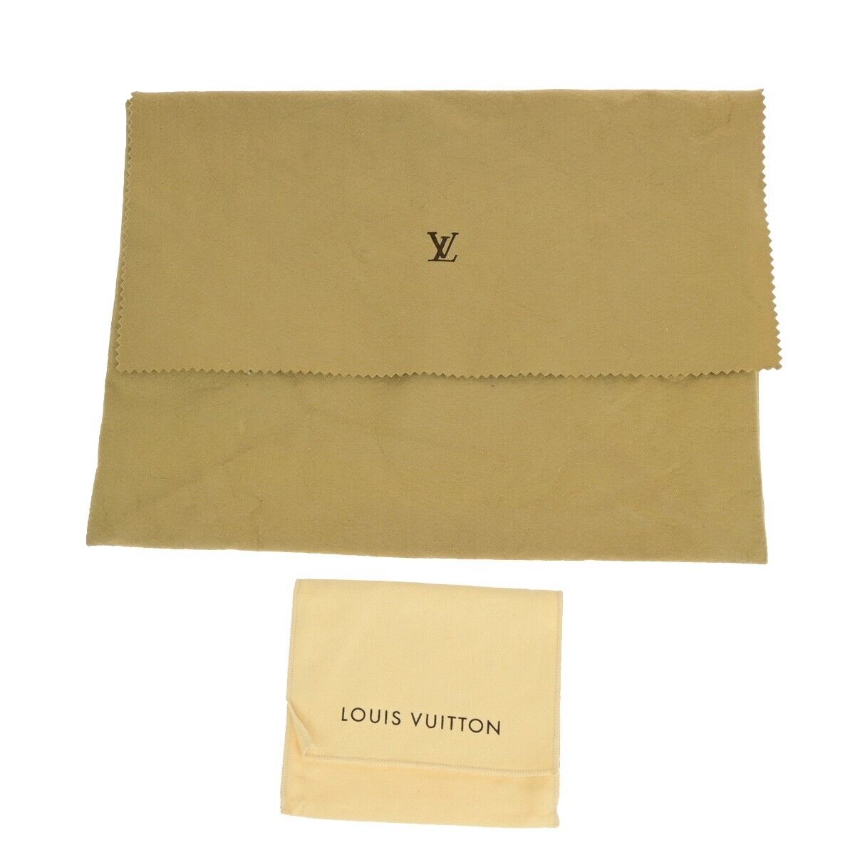 LOUIS VUITTON Logo 10 Set Dust Bag Drawstring Canvas Cotton Beige Brown 08EB517
