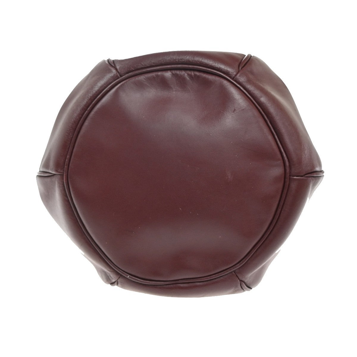 CARTIER Logo Must Line Shoulder Bag Leather Red Burgundy GHW Spain 04KC591