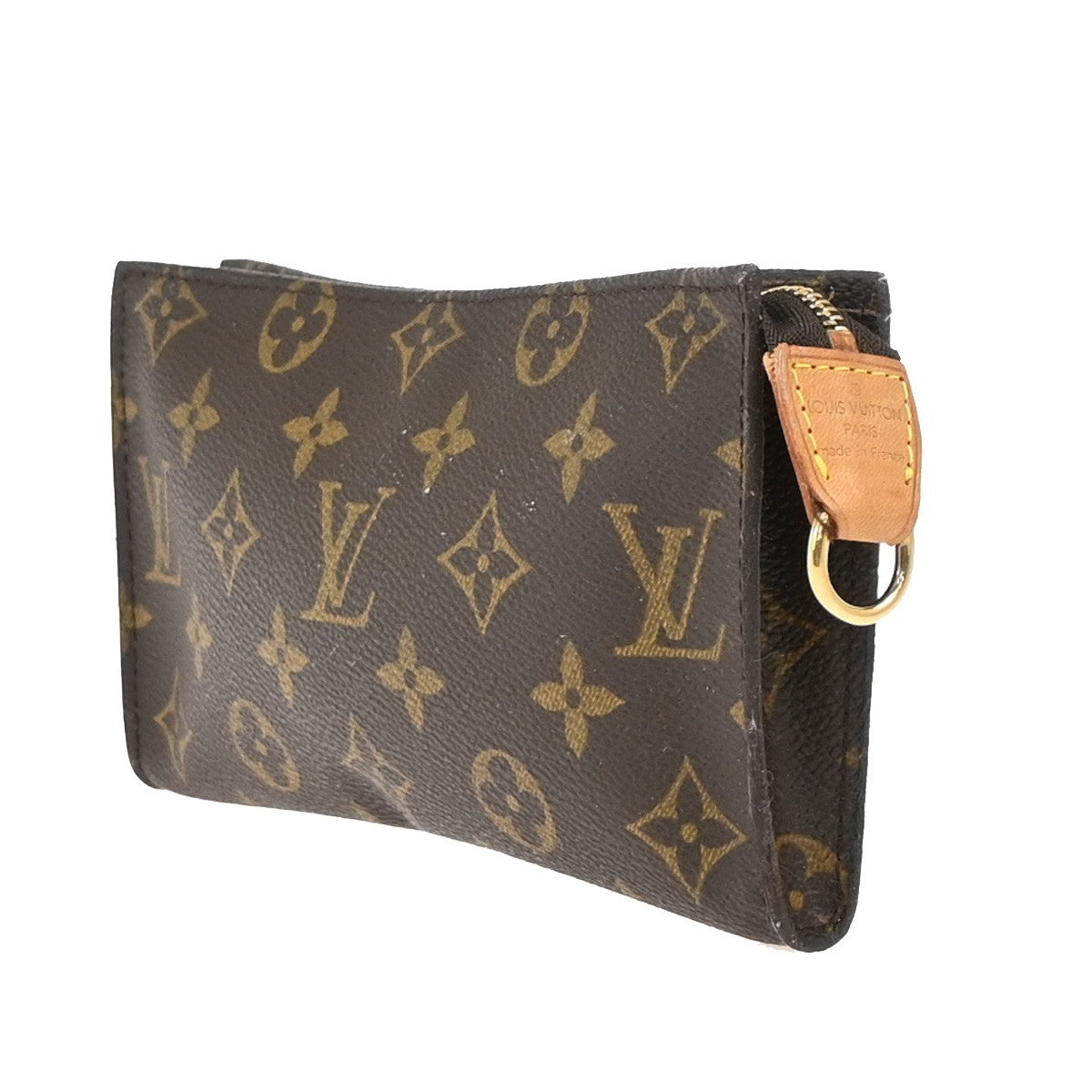 LOUIS VUITTON Logo BUCKET GM Pouch Clutch Bag Monogram Leather BN France 66KC743